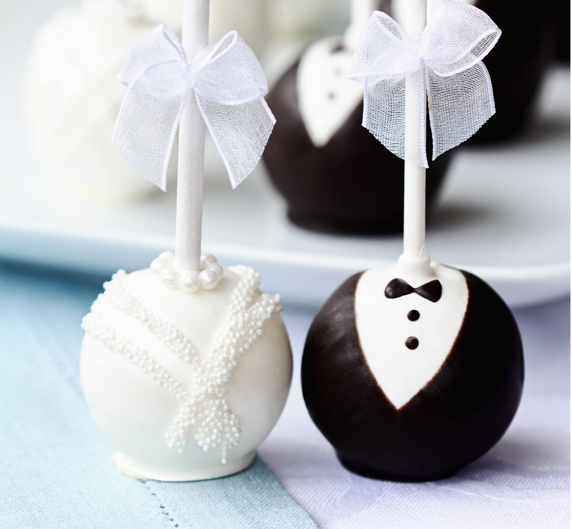 Wedding bride and groom custom cake pops